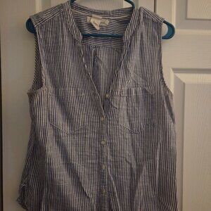 Striped Collared Tank Top